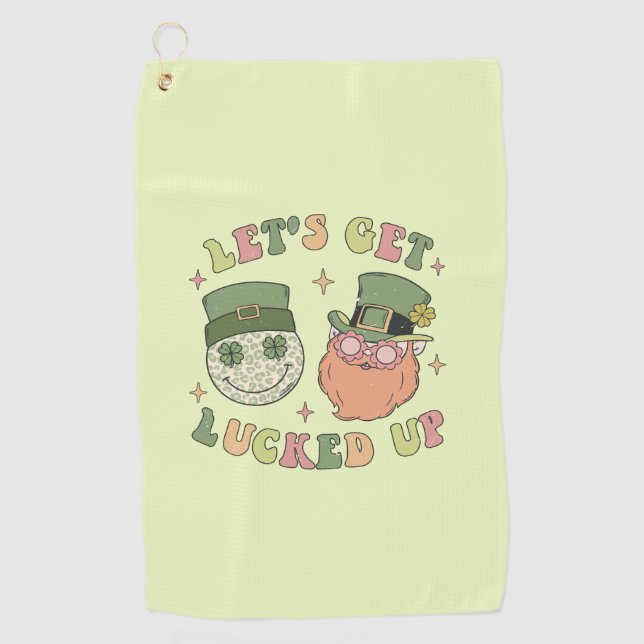 Toalla De Golf Vamos a dejarnos engañar - Funny Leprechaun Clover (Anverso)