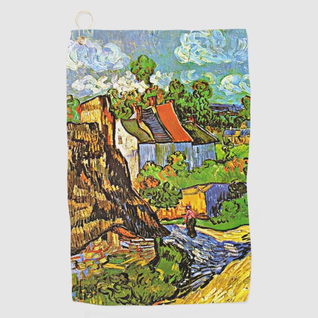 Toalla De Golf Van Gogh - Casas en Auvers, pintura famosa (Anverso)