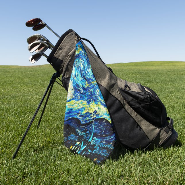 Toalla De Golf Van Gogh - Noche Starry (Verde)