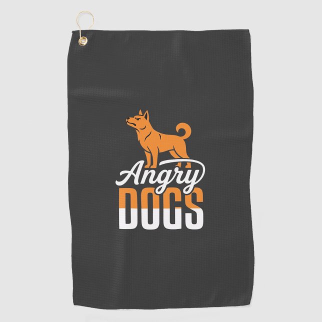 Toalla De Golf Vector Mascota Perros Enojados (Anverso)
