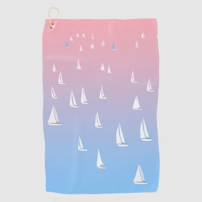 Toalla De Golf veleros de Carreras en mar abierto (Anverso)