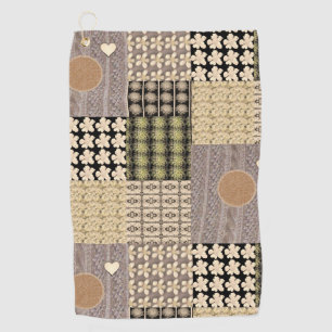 Toalla de golf verde beige marrón