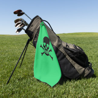 Toalla de golf verde Black Skull