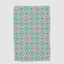 Verde Esmeralda Gris Patrón Geométrico