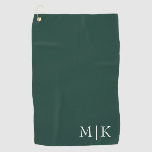Toalla De Golf Verde esmeralda y blanco Monograma moderno