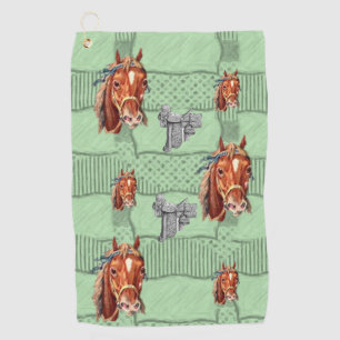 Toalla de golf verde floral