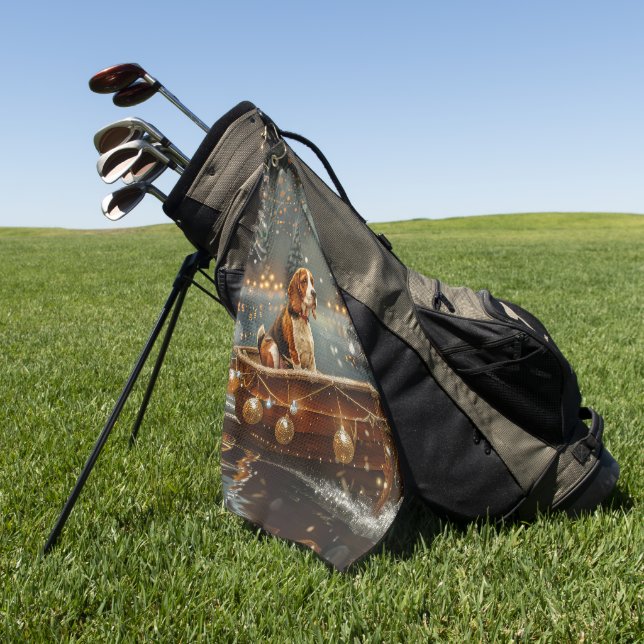 Toalla De Golf Viaje festivo de los Navidades Beagle (Verde)