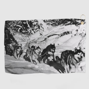 Toalla De Golf Vintage Alaska eskimo Malamute racing Mini Ba