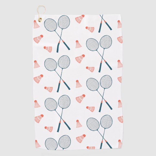 Toalla De Golf Vintage Badminton Birdie Racquet Shuttlecock (Anverso)