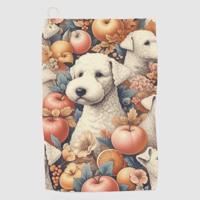 Toalla De Golf Vintage Bedlington Terrier Seamless (Anverso)