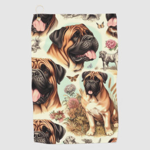 Toalla De Golf Vintage Bullmastiff Seamless