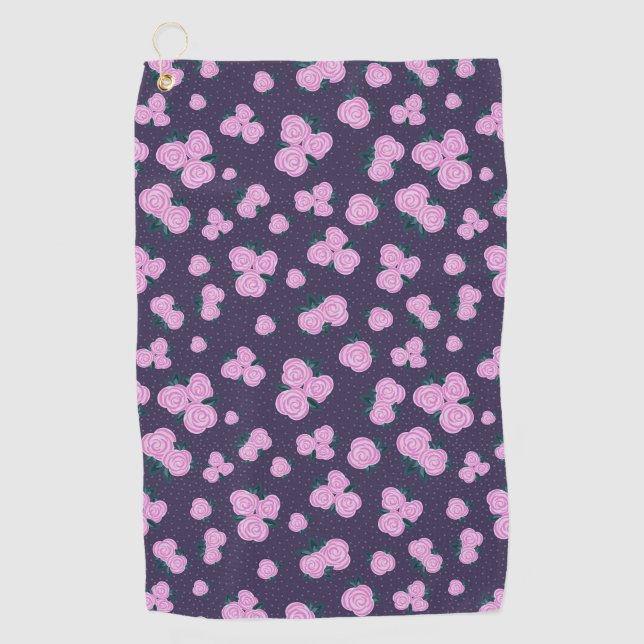 Toalla De Golf Vintage dark purple florals (Anverso)