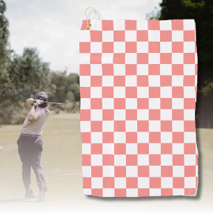 Toalla De Golf Vintage de tablero de ajedrez negro rojo Pastel