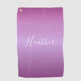 Toalla De Golf Violeta Púrpura y Escritura Blanca Personalizada