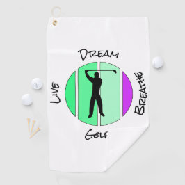 Toalla De Golf Vive, sueña, respira golf