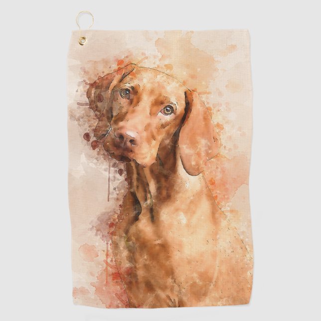 Toalla De Golf Vizsla Watercolor (Anverso)