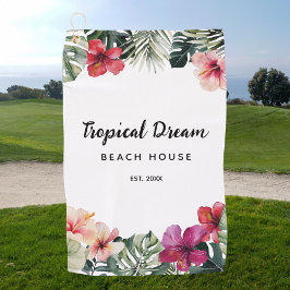 Toalla De Golf Watercolor Tropical Floral Botanical Beach House