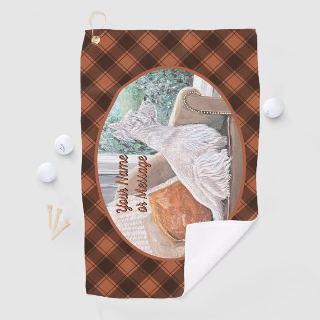 Toalla De Golf Westie Mirando hacia fuera una ventana (In situ)