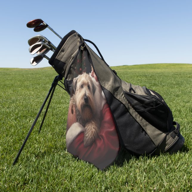 Toalla De Golf Wheaton Terrier Con Navidades festivos de Santa Cl (Verde)