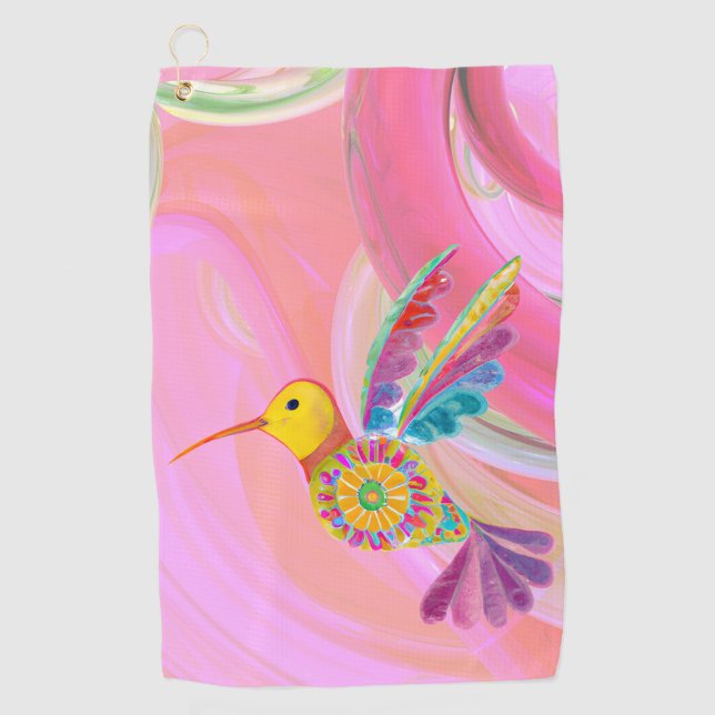 Toalla De Golf Whimsical Hummingbird (Anverso)