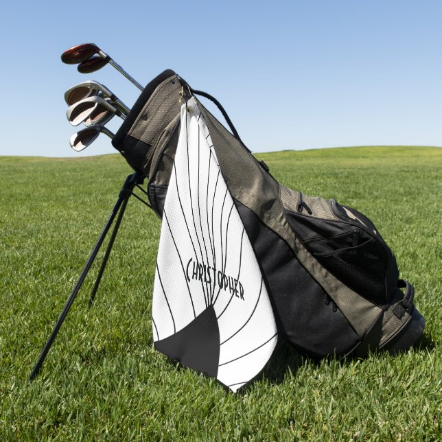 Toalla De Golf White Art Deco Design Personalised (Verde)