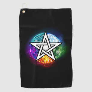 Toalla De Golf Wiccan pentagram