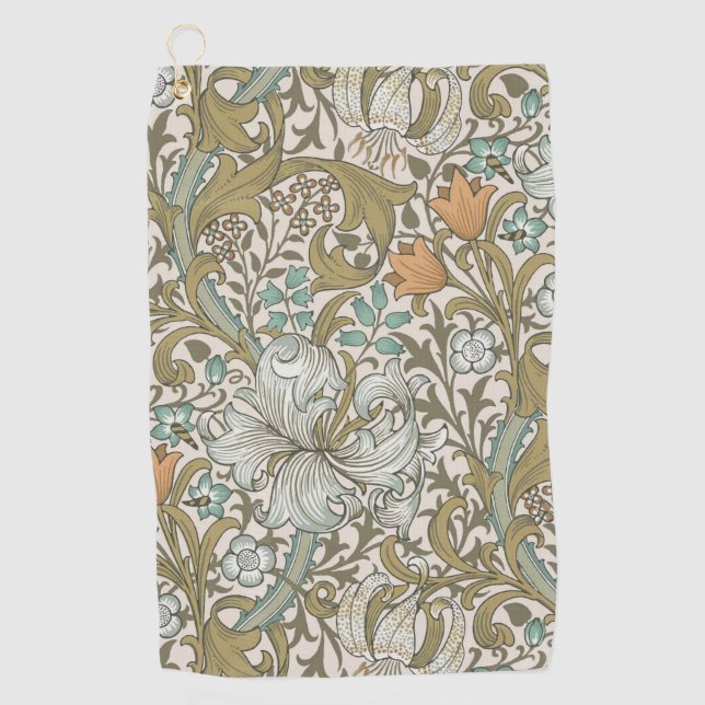 Toalla De Golf William Morris Golden Lily Blue Gold (Anverso)
