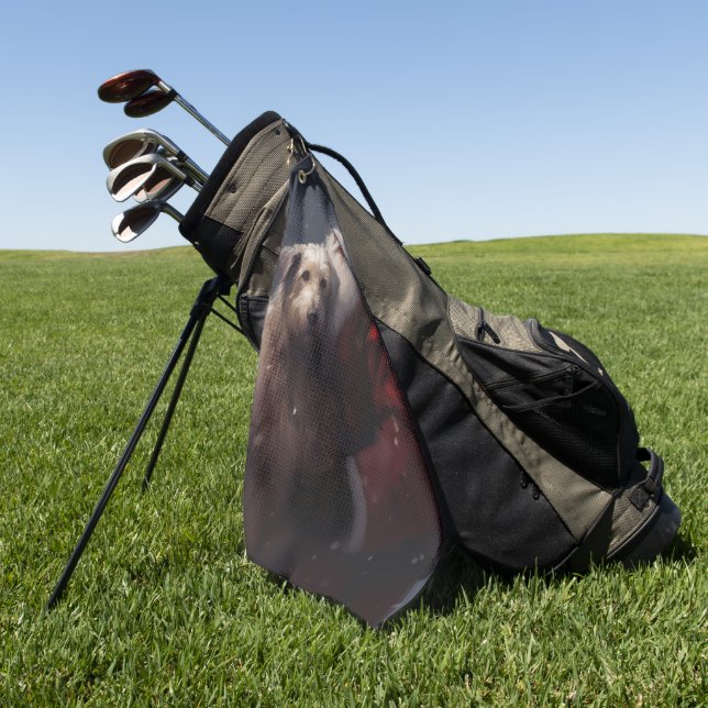 Toalla De Golf Wolfhound Con Navidades festivos de Santa Claus (Verde)