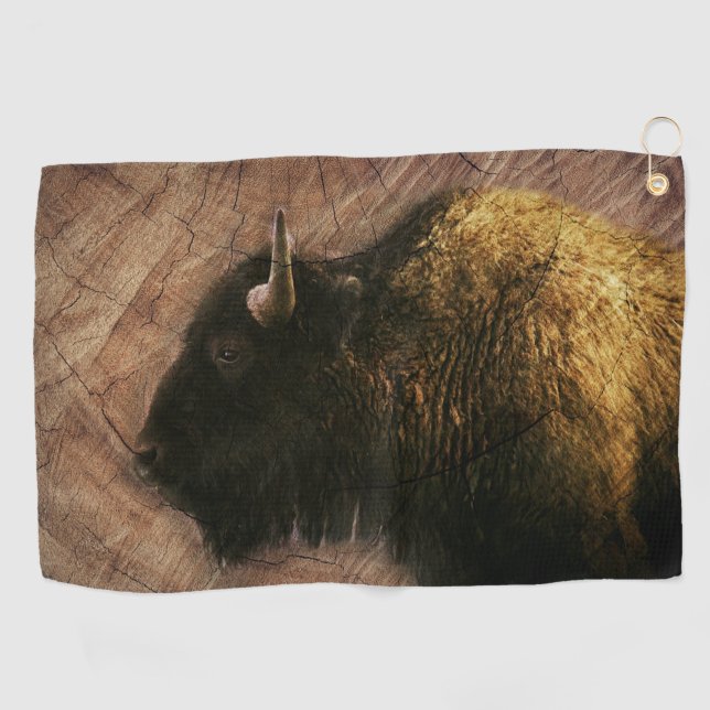 Toalla De Golf Wood Bison Buffalo (Horizontal)