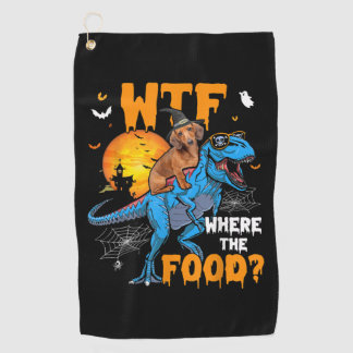 Toalla De Golf WTF Donde La Comida Halloween Dachshund Perro T-Re