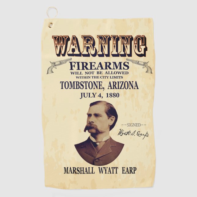 Toalla De Golf Wyatt Earp Marshall 👮 ♂️ Gunfighman Lawman (Anverso)