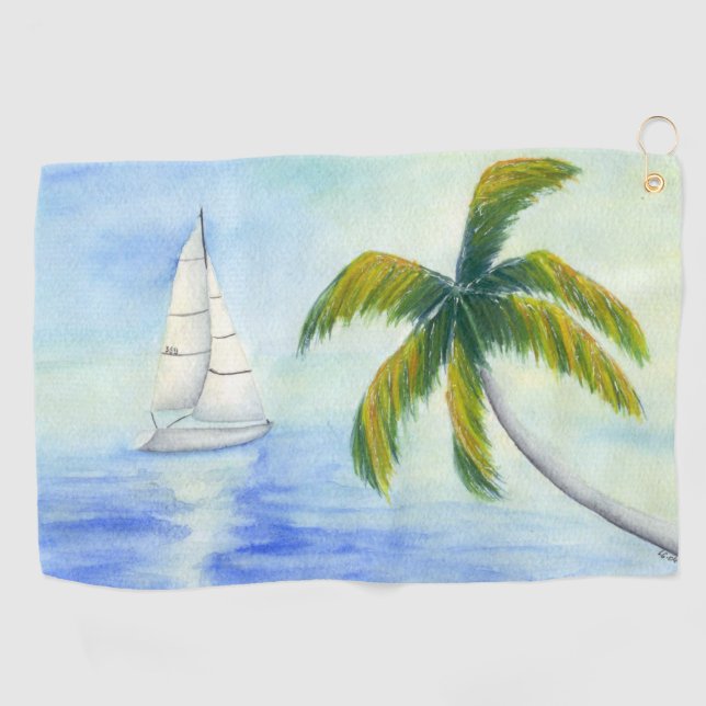 Toalla De Golf Yate en el mar Palma (Horizontal)