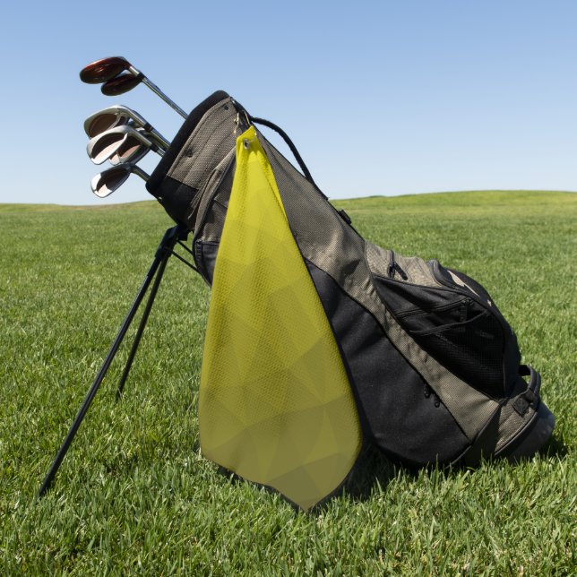 Toalla De Golf Yellow gradient geometric mesh pattern (Verde)