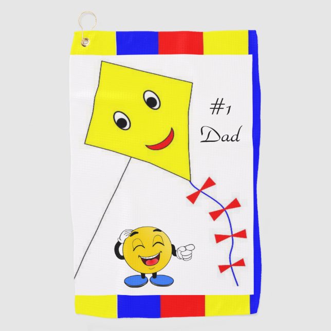 Toalla de Golf Yellow Kite #1 Papá (Anverso)