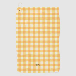 Toalla De Golf Yellow Peach Gingham Plaid