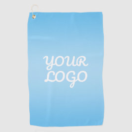Toalla De Golf Your Logo & Modern Simple Ombre | Light Blue