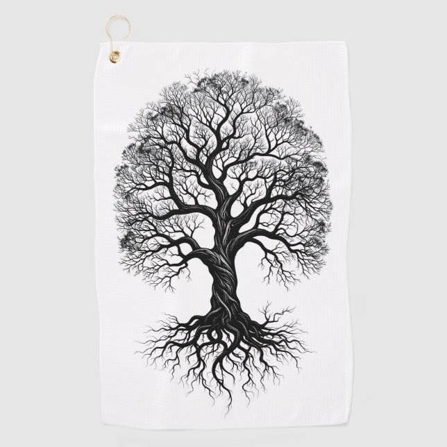 Toalla de golf Zen Árbol de la Vida (Anverso)