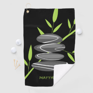 Toalla de golf Zen con diseño de rocas de guijarro