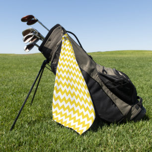 Toalla De Golf Zigzag amarillo, chevron amarillo, patrón geométri