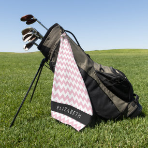 Toalla De Golf Zigzag Rosado, Chevron Rosa, Patrón De Ondas, Su N
