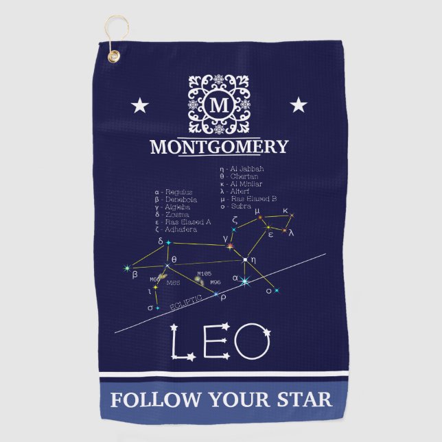 Toalla De Golf Zodiac Constellation Leo (Anverso)