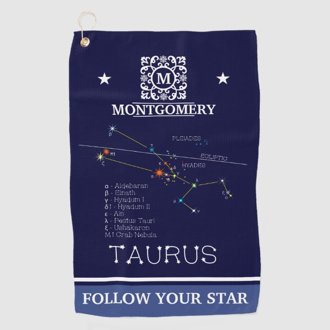 Toalla De Golf Zodiac Constellation Taurus (Anverso)