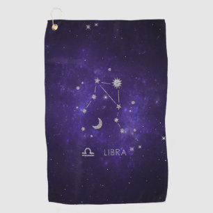 Toalla De Golf Zodiac Purple Libra   Horoscopio Astrológico Cósmi