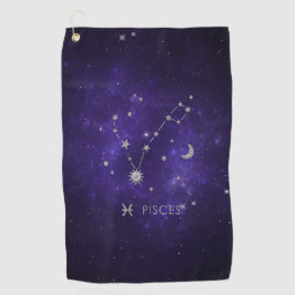 Toalla De Golf Zodiac Purple Pisces | Horoscopio Astrológico Cósm