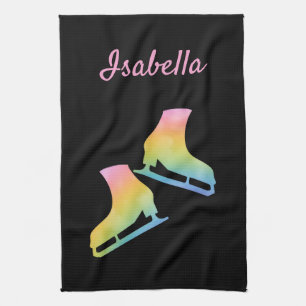 Toalla de hielo patina patinada Arcoiris negro ros