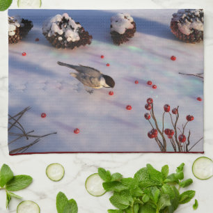 Toalla de invierno de Chickadee