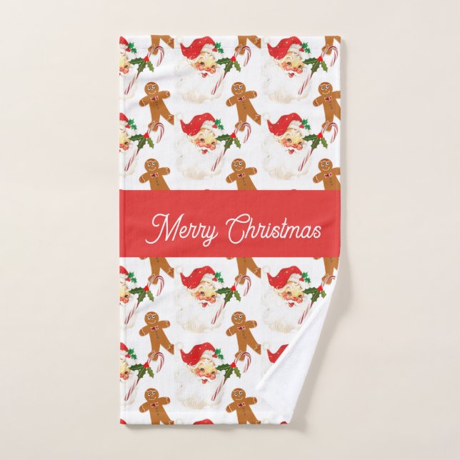 Toalla de Invitado de Baño de Navidad con Patrón d (Toalla de mano)