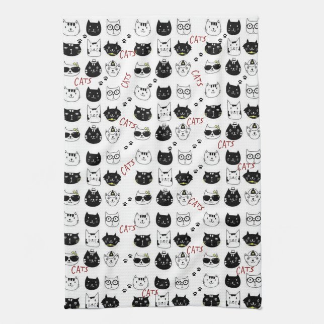 Toalla de la mano para la cocina del gato (Vertical)