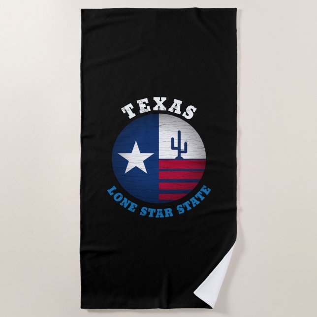 TOALLA DE LA PLAYA DE LA BANDERA ESTATAL TEXAS LON (Anverso)
