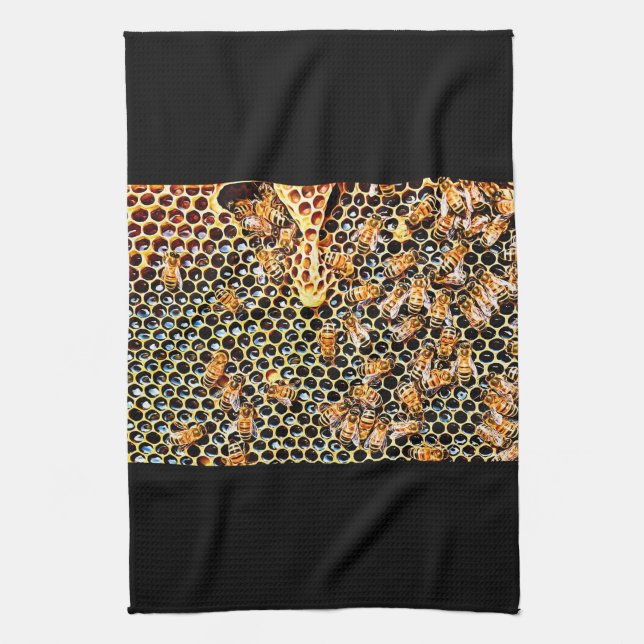 Toalla de las abejas del panal y de la miel (Vertical)